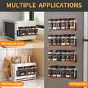 4 Pack Strong Magnetic Spice Rack Organizer for Refrigerator and Microwave Oven, Metal Fridge Shelf, Space Saver for Kitchen Organization and Storage, Black