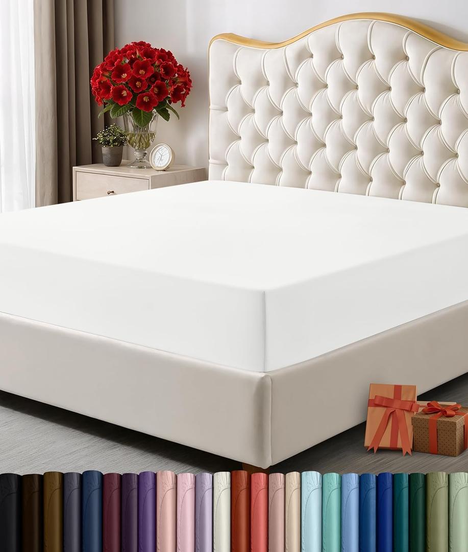 Utopia Bedding Twin Fitted Sheet - Bottom Sheet - Deep Pocket - Soft Microfiber - Shrinkage and Fade Resistant - Easy Care -1 Fitted Sheet Only (White)