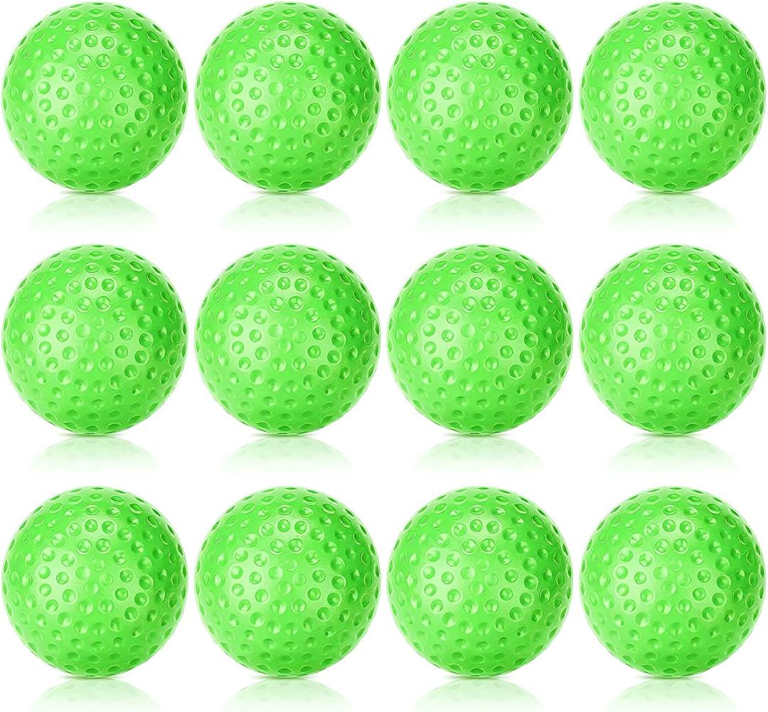 12Pcs Plastic Baseballs for Kids, Neon Baseball Tballs Backyard Game, Lightweight Plastic Replacement Balls Outdoor Baseball Toy Back to School Gift for Kids Yard Games Set