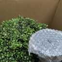 Yangrass 2Pcs Artificial Boxwood Topiary Ball Tree, UV Resistant Artificial Outdoor Shrubs with Spike, Decorative Evergreen Fake Topiary Bushes Plant for Front Porch Garden