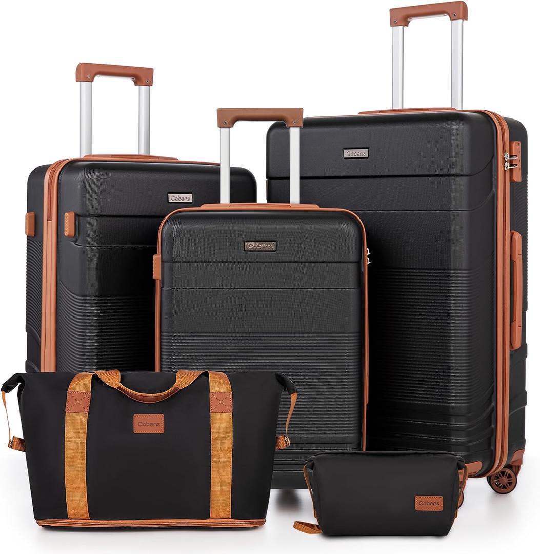 Cobens Luggage Sets 5 Piece with Spinner Wheels, 20/24/28inch