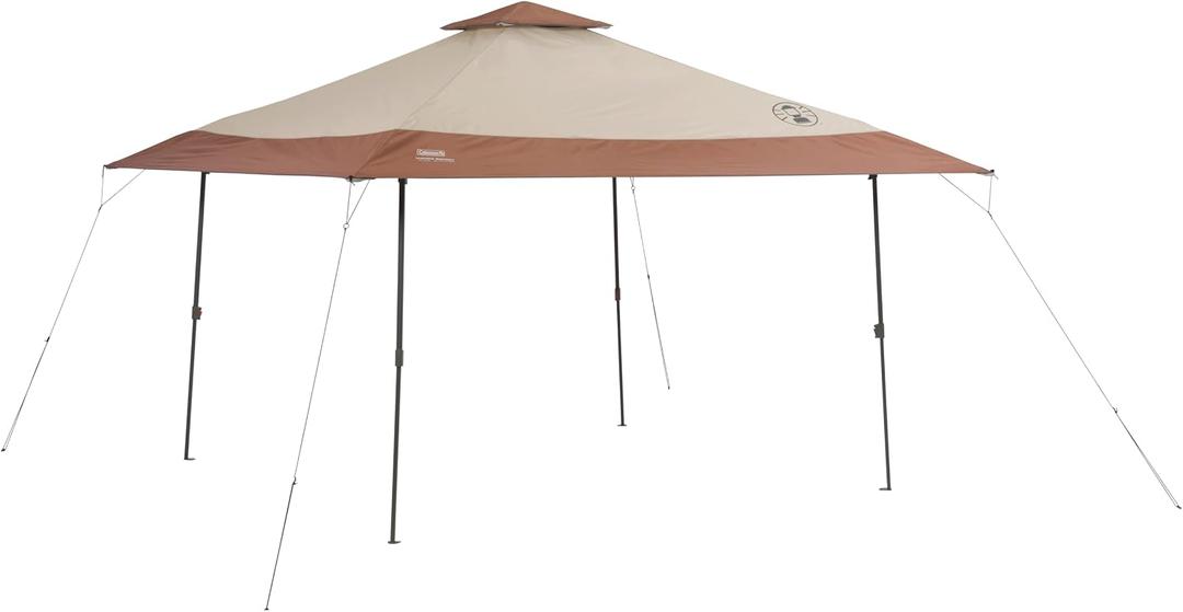 Coleman 13x13ft Instant Canopy Sun Shelter, Portable Shade Tent Sets Up in 3 Minutes, Vented Roof for Airflow & UPF 50+ Sun Protection, Great for Beach, Park, Tailgating, Camping, Backyard & More, Large