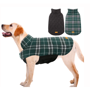 Kuoser Warm Dog Coat, Reversible Dog Jacket Waterproof Winter Coat, M