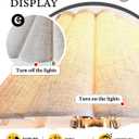 Gold Floor Lamp with Pleated Linen Lampshade, Modern Flower Floor Lamp for Living Room Arc Standing Lamp for Bedroom Office Dining Room
