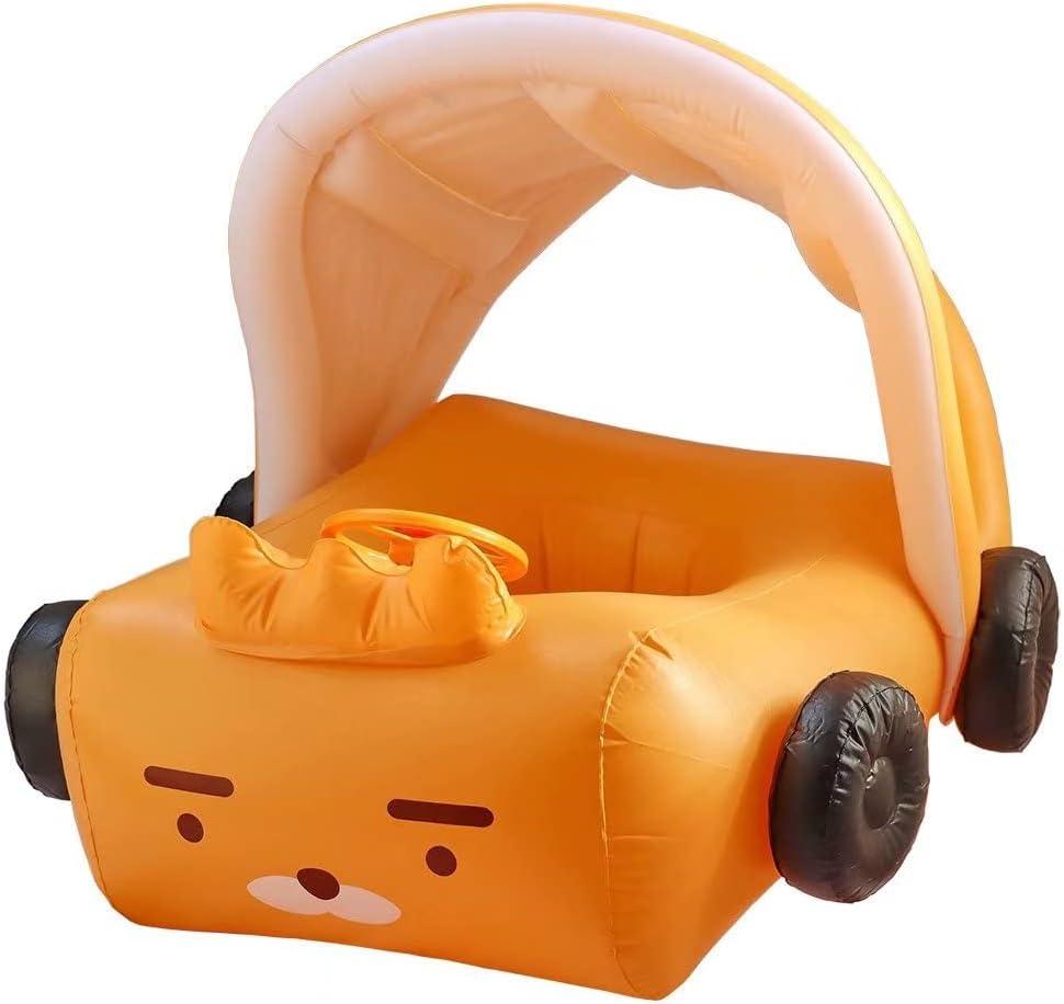 Baby Pool Float, Infant Toddler Swim Floaties with Canopy for 1-5 Years Boys Girls Color Yellow Pink