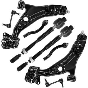 Front Lower Control Arm w/Ball Joint Bushing Sway Bar Inner Outer Tie Rod End Link Boot#OEM K620487 K620486#10pcs Suspension Kit Replacement for 2007-2014 Ford Edge 2007-2015 Lincoln MKX