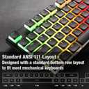 Gunmjo Golf Pudding PBT Doubleshot Keycaps for Gaming Keyboard with Cherry MX Switches, Spherical PBT Keycaps for Backlit Mechanical Keyboard, OEM Profile 111 Keys with 6.25U Space Bar, Black Color