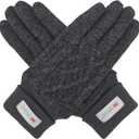 BRUCERIVER Womens Winter Touchscreen Knit Glove With Thinsulate Lining Cabel design Rib Cuff (Black)