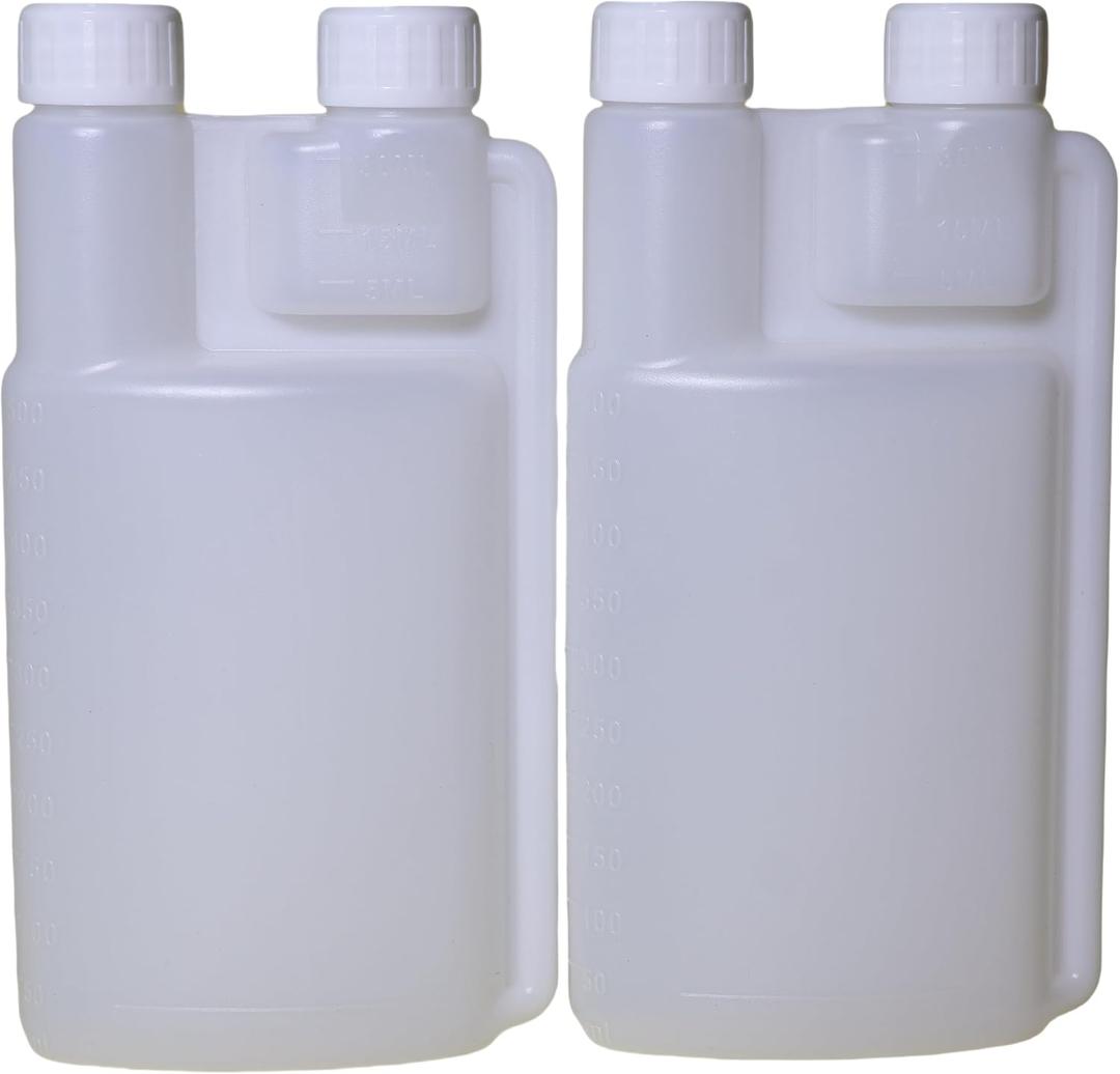 2 x 2 Pack Standard Squeeze Shot Bottle with 16oz Measuring Bottle and 1oz Flask Built-in | Plastic Flask with Shot Glasses built in and Flask Tumbler Shot Holder for Liquor, Travel, Outdoor