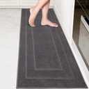 PURRUGS Machine Washable Kitchen Runner Rug 24" x 70", Non-Slip/Skid Hallway Runner Rug, Super Absorbent Soft Area Rug for Kitchen, Hallway & Laundry, Rolled Packaging, Grey