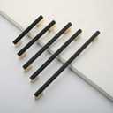 6 Pack 12.5"(320mm) Knurled Cabinet Pull Matte Black and Gold Cabinet Handles Kitchen Cabinet Drawer Pulls Cupboard Hardware for Cabinets