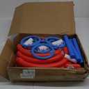 Pool Basketball Hoop Floating Ring Toss Game,Pool Toys for Kids Summer Toys,Birthday Gifts for Kids,Family Pool Party,Swimming Pool Basketball Hoop Include 2 Balls,6 Ring and 1 Pump,Blue