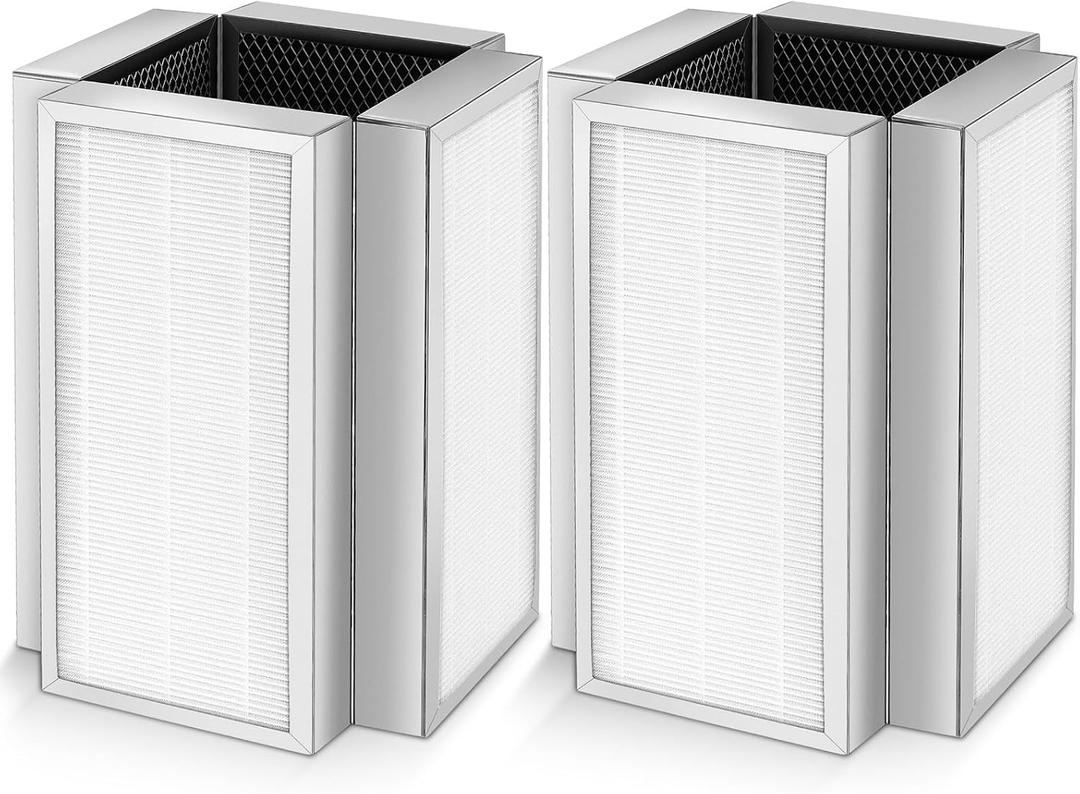 Model 50 Replacement Filter, Compatible with MA Series 50W/50B/50S Air Purifier, 3-in-1 Activated Carbon Filter for Wildfire Smoke, Odors, Pollen, Dust ("50" Means Model) - 2 Pack