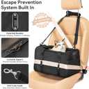 PETSFIT Large Cat Carrier with Patented Safety Buckles,Big Cats Up to 20 lb | Secure Carrier for Safe Driving, Lockable Zippers, Safety Tether, Travel Pet Carrier for Trips & Vet Visits,19 x 12 x 12