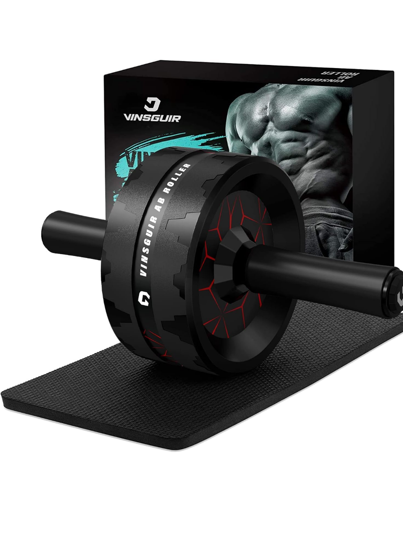 VINSGUIR Ab Roller Wheel, Abs & Core Workout Equipment for Home Gym with Knee Pad Accessories, Abdominal Wheel for Full-body Strength Training