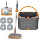 SONGMICS Spin Mop and Bucket Set, Separate Dirty and Clean Water, 2L