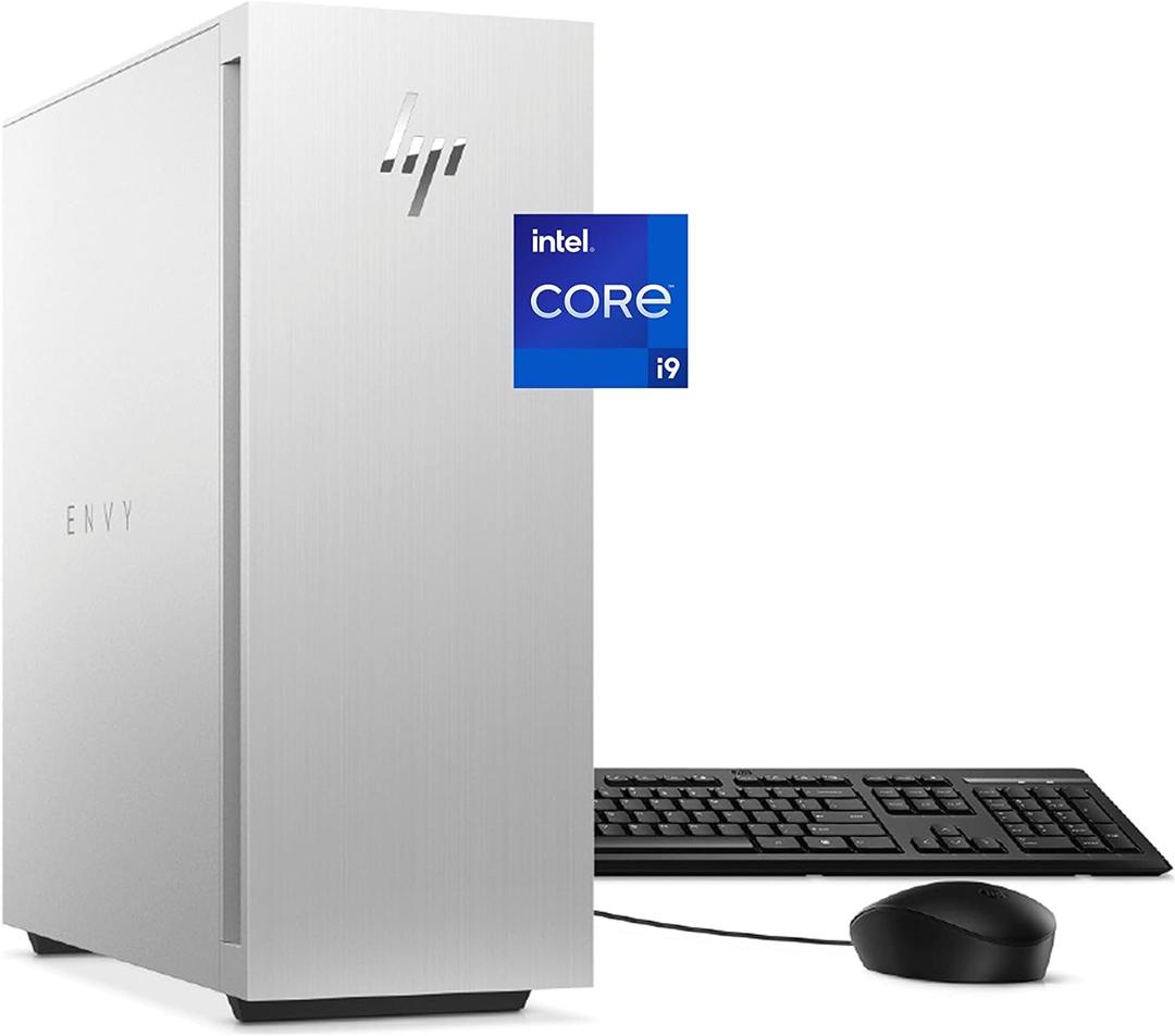 HP Envy Desktop Bundle PC, NVIDIA GeForce RTX 3070 Graphics,12th Generation Intel Core i9 Processor, 16 GB SDRAM, 1 TB SSD, Windows 11 Home, Wi-Fi & Bluetooth (TE02-0042, 2022)