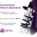 BlessReach Steerable Knee Walker Deluxe Medical Scooter for Foot Injuries Compact Crutches, with Dual Rear on-Wheel Brake and Shock Absorption Under The Knee pad（Purple）