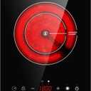 Dual Coils Design of Single Burner Electric Cooktop, 1800W Infrared Ceramic Hot Plate for Cooking, Portable Countertop or Built-in Radiant Stove Top Cooker, Compatible with All Cookware