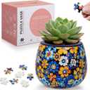 3D Puzzle Planter - Unique 3D Puzzle Vase, Home Decor Flower Pots for Indoor Cactus, Succulents Pots, Unique 3D Puzzles for Adult, Puzzle Gift for Puzzle Lovers (Daisy-02)