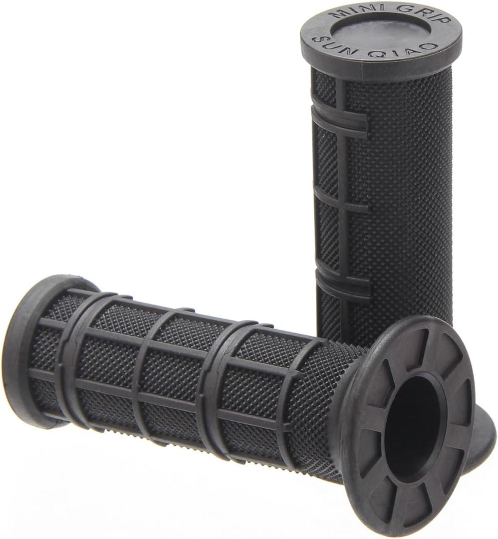 MINI Grips, 3/4 Handlebar Grips for TTR50 TT-R50E PW50 Peewee Y-Zinger PW 50cc PY 50 YT60 YT60L Kid Bikes 3/4 Half-Waffle Handle Bar Soft Grip Throttole Tube Accessories Without Tube (Black)