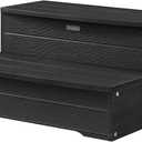 25'' Hot Tub Steps, Heavy Duty Hot Tub Stairs, Wood Looking HDPS Outdoor Spa Steps Waterproof, Multi-Use Porch Step, Non Slip, Indoor/Outdoor Use, Black, Weight Capacity 600LBS