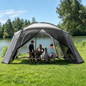 TIMBER RIDGE 15x10 FT Screen House Tent with Netting Mesh Gazebo Dual Doors
Spacious Waterproof Sunshade Canopy Shelter for 8-10 People Backyard BBQ, Camping, Picnic & Outdoor Events