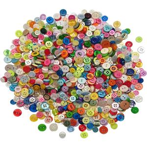 2000 Pcs Resin Buttons, Assorted Sizes Round Craft Buttons for Sewing DIY Crafts,Children's Manual Button Painting, Mixed Colors
