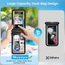 Niveaya Double Space Waterproof Phone Pouch (2-Pack) - IPX8 Phone Case Dry Bag for Beach, Kayak, Cruise Travel Essentials - Compatible with iPhone 17/16/15/14 Pro Max Galaxy S25/S24 Ultra (up to 8.3")