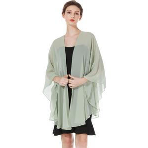Summer Shawls and Wraps for Women Evening Dresses Bridal Wedding Lightweight Party Travel Chiffon Scarf (Sage Green)
