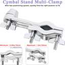 RANMING Drum Set Mounting Clamp Cymbal Stand Extension Arm L-Shaped Cymbal Clamp for 8-12 Inch Splash Cymbals, Adjustable Cymbal Arm for 15-33mm Cymbal Stands,Long Boom Cymbal Arm for Drummer Beginner