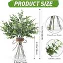 Artificial Eucalyptus Stem in Vase,Realistic Greenery Small Fake Eucalyptus Plant for Coffee Table Centerpieces Farmhouse Shelf Bathroom Home Office Desk Decor