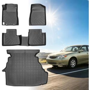 Floor Mats for Toyota Camry 2002 2003 2004 2005 2006, Camry Floor Mats ONLY Sedan, TPE Non-Slip Waterproof Summer Winter, Front & Rear Row & Cargo