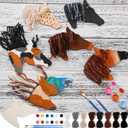 Geelin 24 Pcs Wooden Horse Craft Western Ornament Unfinished Wooden Cutouts Horse Painting Kit Unicorn Ornament DIY Cowboy Craft Paint Your Own Art for Christmas Party Favors (Classic)
