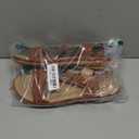 Aomigoct Dressy Womens Sandals Summer: Comfortable Strappy Flats Sandals Women - Casual Walking Woman Shoes (8, Brown)