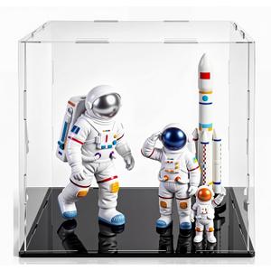 Yungyan 1 Pack Clear Self-Assembly Acrylic Display Case Transparent Dust Proof Protection Showcase for Figurine Collectibles Figures Basketball (6 x 6 x 6 Inch)