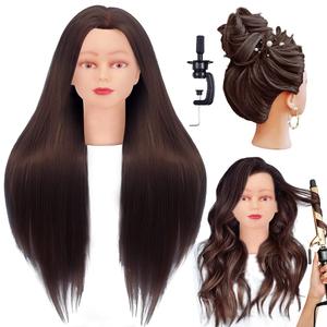 Cosmetology Mannequin Head with Synthetic Hair and Adjustable Stand 26-28 Blonde for Braiding Hair Styling Training Hairart Hairdressing Salon Display