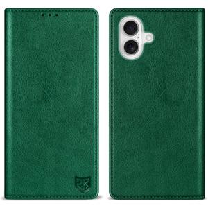 ZZXX for iPhone 17 Wallet Case with [RFID Blocking] Card Slot Stand Strong Magnetic Leather Flip Fold Protective Phone Case for iPhone 17 Case Wallet(Green-6.1 inch)