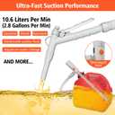 Battery Powered Fuel Transfer Pump with Hand Trigger Nozzle | Electric Gas Siphon Pump for Gasoline, Diesel, Kerosene, Water - 2.8GPM with 54 Long Hose for Cars, Boats, Mowers & Gas Cans