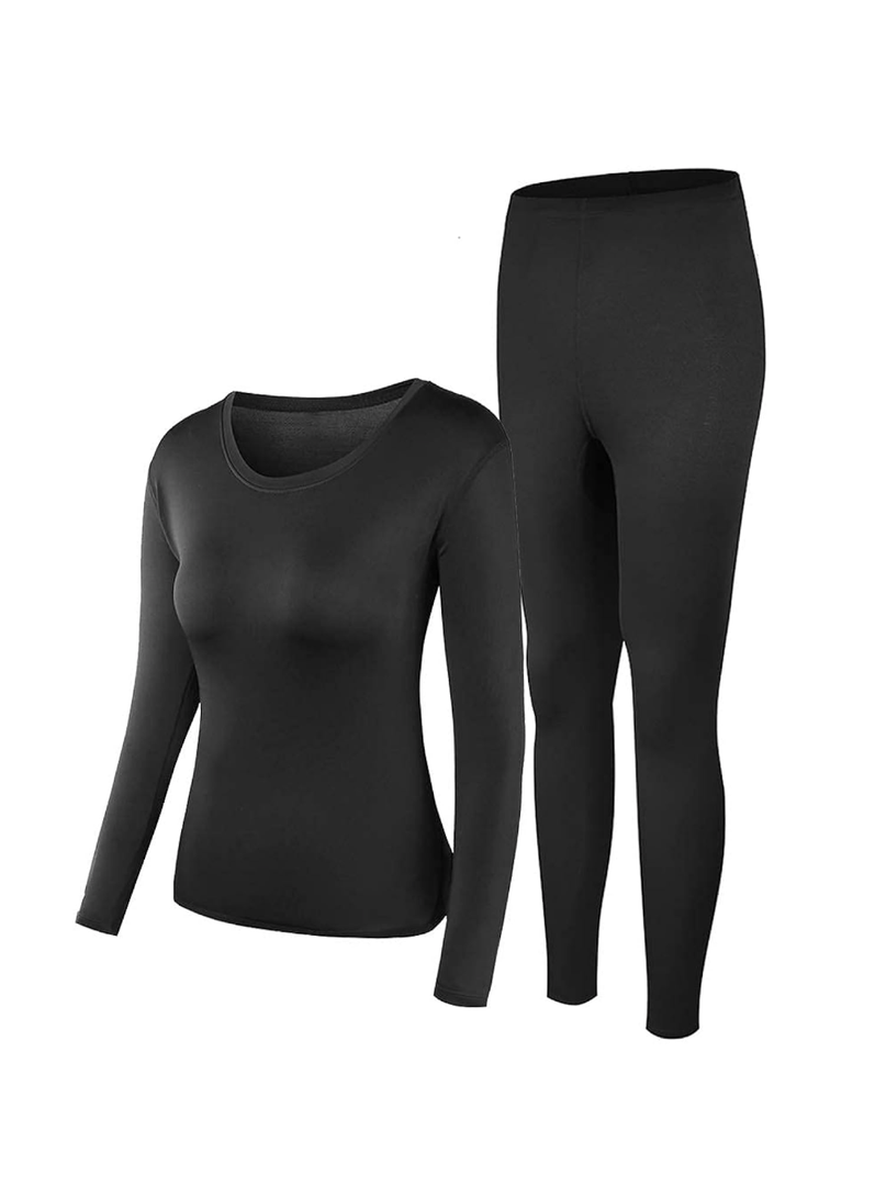 PISIQI Thermal Underwear Women Ultra-Soft Long Johns Set Base Layer Skiing Winter Warm Top & Bottom XS