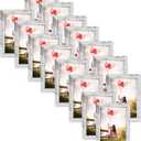 HORLIMER 4x6 Picture Frame Set of 15, Distressed White Rustic Picture Frames Display 4 by 6 Photo for Wall or Tabletop