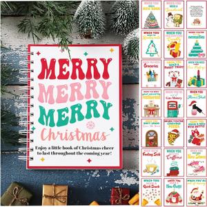 Marspark Christmas Gift Card Book 7 x 5'' DIY Merry Christmas Gift Card Booklet with Spiral Bound for Album Envelopes Student Friends Colleague Page Holder Organizer, 36 Cover Design(Modern)