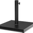 43lb Patio Umbrella Base Stand, Outdoor Square Concrete Stand Heavy Duty Market Umbrella Pole Holder, Black