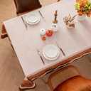 Romanstile Fall Rectangle Tablecloth 60 x 84 Inch, Thanksgiving Autumn Harvest Pumpkin Table Cloth, Stain Resistant Washable Table Cover for Dining, Party, Holiday Decor - Orange and Beige