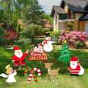 Christmas Outdoor Indoor Yard Signs Decorations -Xmas Holiday Winter Wonderland Yard Sign Outdoor Lawn Yard Decorations (Large 8 PCS)