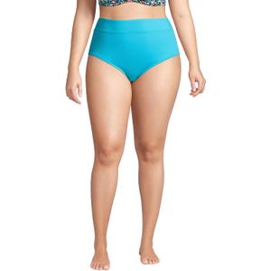 Lands' End Women's Tummy Control High Waisted Bikini Bottoms (18, Turquoise)