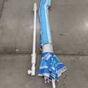 Portable Beach Umbrella, Size Unknown, Colors Blue, White, Dark Blue.
