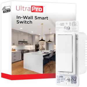 UltraPro 800 Series Z-Wave On/Off Switch, Long Range 800LR, Direct 3-Way (No Add-On Switch Needed), Smart Hub Required, Compatible with Alexa, Google Home, 76601