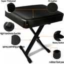 Piano Stool,Piano Bench,Keyboard Bench, Padded Cushion X-Style Height Adjustable 17.3''-19.9'', Piano Stool, Keyboard Chair, Black (Square Thickened Style), Thickened version