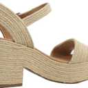 Soda Women's Castle Jute Open Toe Ankle Strap Platform Wedge (Lt Tan, 8)